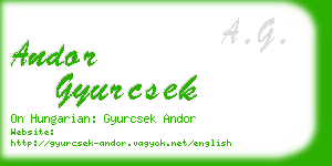 andor gyurcsek business card